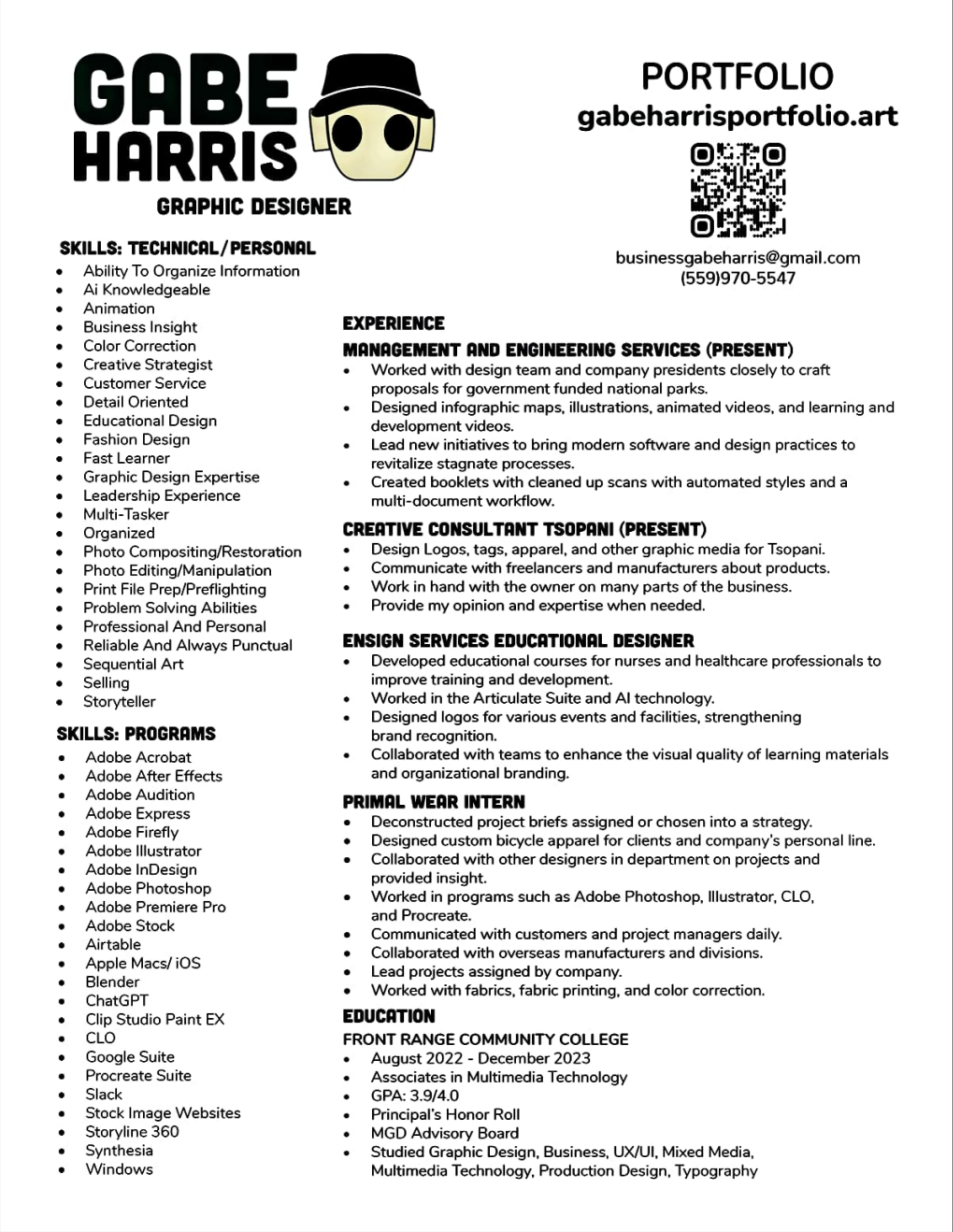 Gabriel Harris resume